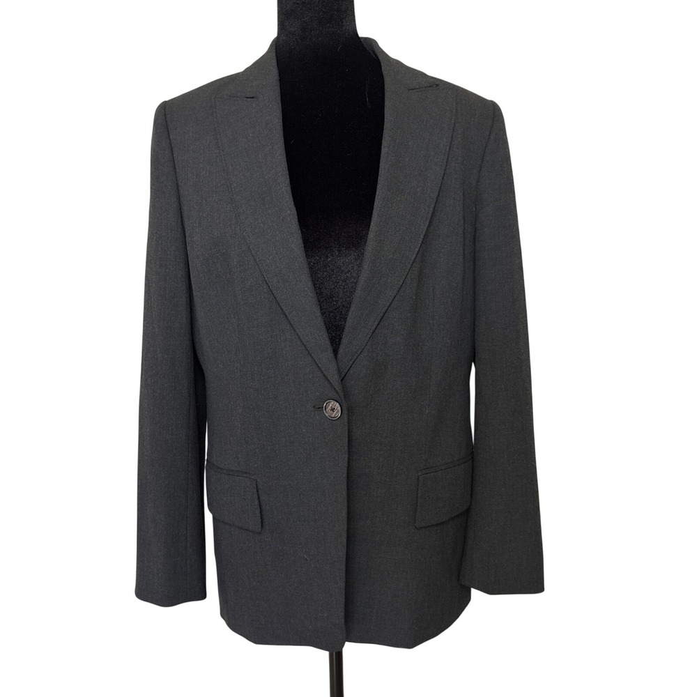 Brooks Brothers Milano Fit Women's Blazer – Charcoal Gray Size 14 Classic Career